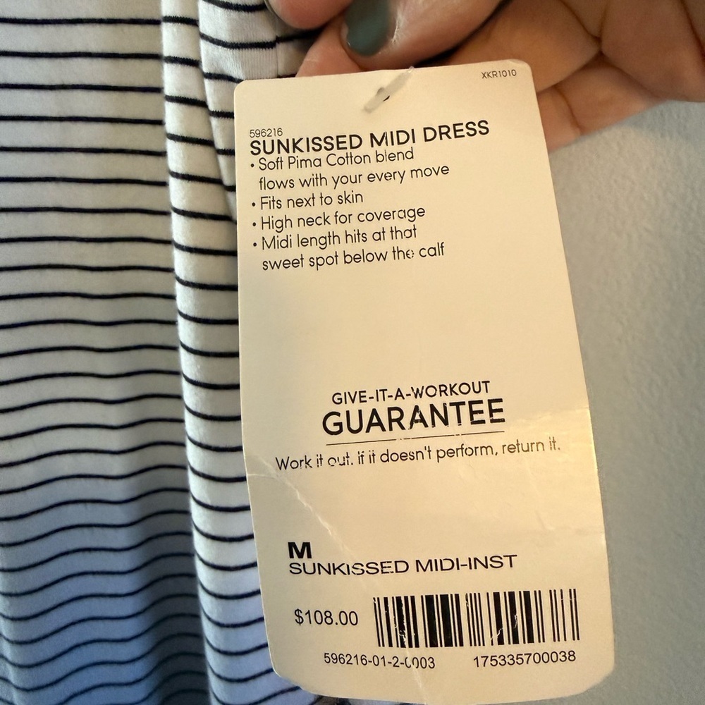 Athleta White/Blue Ombré Striped Sun-kissed Dress - Picture 12 of 12